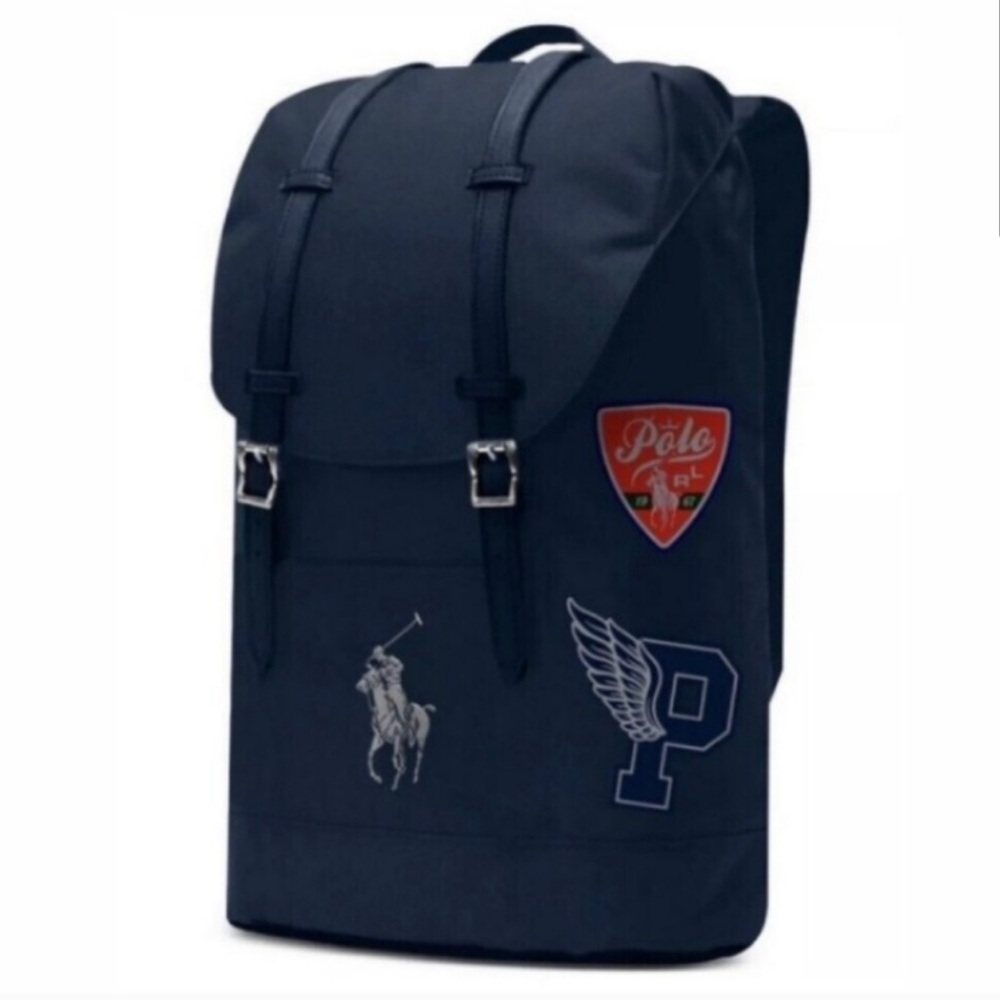 Polo by Ralph Lauren Dark Blue Backpack with Red Patch